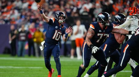 Bo Nix lanzó para más de 300 yardas y acumuló tres anotaciones en un encuentro que resultó sencillo para Denver. AP/J. Dempsey