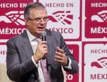 Economía, Marcelo Ebrard habla durante la presentación de la iniciativa 'Hecho en México. EFE/ Isaac Esquivel