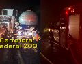 La vialidad se encuentra completamente cerrada en ambos sentidos de la Carretera Federal 200. ESPECIAL / FACEBOOK Protección Civil Jalisco