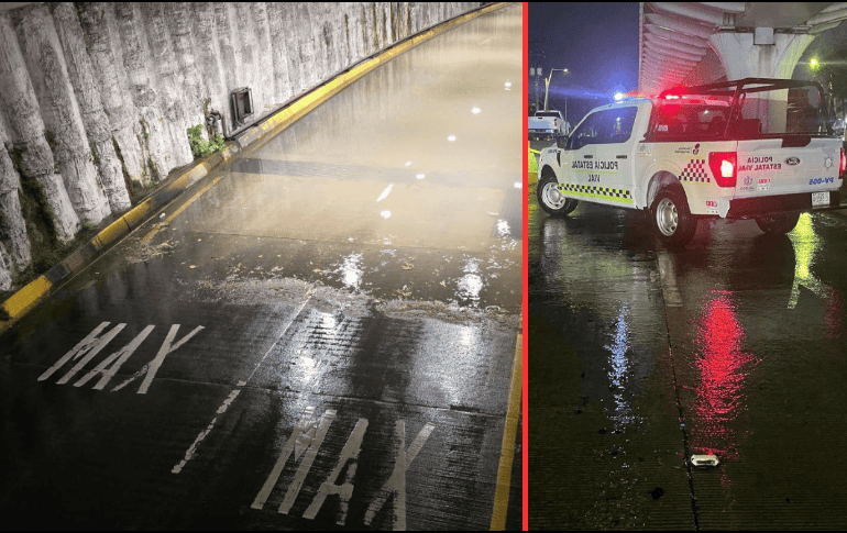 Las autoridades hicieron un llamado a la ciudadanía a respetar los cierres viales, evitar transitar por zonas anegadas y optar por vías alternas. ESPECIAL/Policía Vial Jalisco