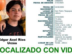 Ríos Urzúa es alumno de la escuela Preparatoria Vocacional fue visto por última vez el pasado 27 de marzo, en la Colonia Olímpica de Guadalajara. X / @AAMBER_JAL
