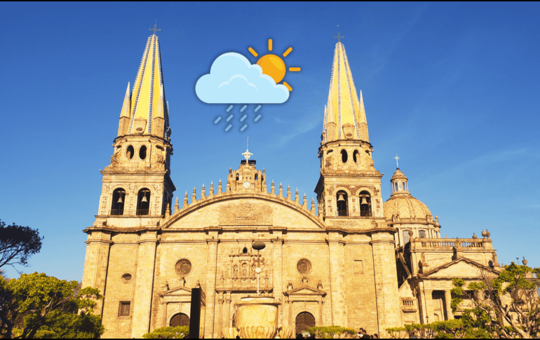 La probabilidad de lluvia baja estos días en Guadalajara y repunta ligeramente el fin de semana. ESPECIAL / CANVA