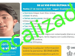 Edgar Axel era el último de los tres estudiantes de preparatoria de la UdeG desaparecidos entre marzo y abril pasados. ESPECIAL