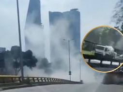 Los testigos narraron que, en cuanto notaron la expansión de la nube, muchos se retiraron de inmediato del área, recordando el accidente en Iztapalapa. X/@RaulGtzNR