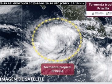 Las autoridades exhortaron a la población a seguir los avisos del SMN, Conagua y Protección Civil, ante el avance de "Priscilla" sobre el litoral del Pacífico mexicano. ESPECIAL/ X/ @conagua_clima