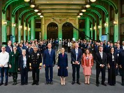 La Presidenta Claudia Sheinbaum encabezó en Palacio Nacional la reunión con empresarios del Foro Económico Mundial. ESPECIAL