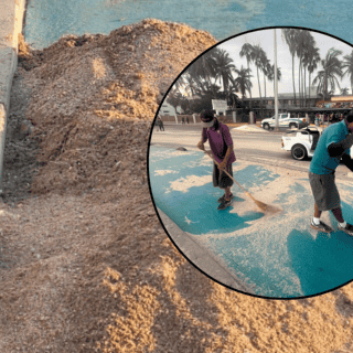 Huracán "Priscilla" deja cubiertas de arena zonas peatonales de Mazatlán