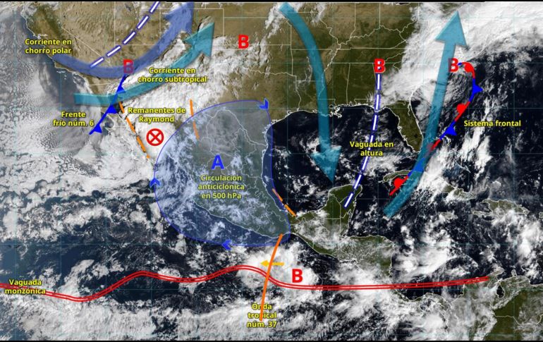 Estas precipitaciones se concentrarán principalmente en el norte, occidente, centro, sur y sureste del país. ESPECIAL/ SMN.