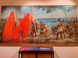 El colectivo Futuro Vegetal ha expresado en sus redes sociales que esta protesta se une a las reivindicaciones históricas de los pueblos originarios por la reparación de la ocupación de sus territorios. EFE/Gaspar Ruiz-canela