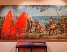 El colectivo Futuro Vegetal ha expresado en sus redes sociales que esta protesta se une a las reivindicaciones históricas de los pueblos originarios por la reparación de la ocupación de sus territorios. EFE/Gaspar Ruiz-canela