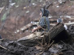 La titular de la Coordinación Nacional de Protección Civil, Laura Velázquez Alzúa,  actualizó la información de las afectaciones en cinco estados. EFE/ H. RÍOS