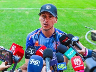 Previo al encuentro, el combinado ecuatoriano entrenó en la cancha del Estadio Jalisco, donde Beccacece aprovechó para ajustar detalles tácticos. EL INFORMADOR / A. Navarro
