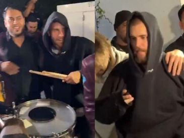 A través de redes sociales circulan videos donde se ve al intérprete de "Baby" disfrutando de la presentación de la Banda Joya Sinaloense.