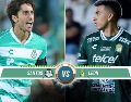 Santos y León disputarán el primer partido de los seis que presentará la Liga MX en cartelera este sábado. ESPECIAL / IMAGO7 y CANVA