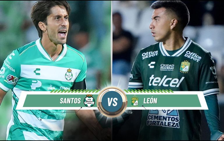 Santos y León disputarán el primer partido de los seis que presentará la Liga MX en cartelera este sábado. ESPECIAL / IMAGO7 y CANVA