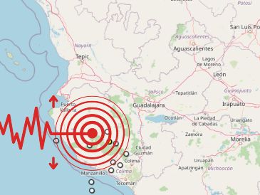 En lo que va de este domingo 19 de octubre, se registró un sismo durante la madrugada cerca de la comunidad de El Grullo. ESPECIAL / Sistema Sismológico Nacional