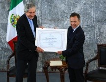 Carlos Álvarez Bermejillo, durante su discurso compartió que buscar el equilibrio en el trabajo, en la familia y en la empresa ha sido fundamental para lograr sus metas. EL INFORMADOR/ J. Acosta