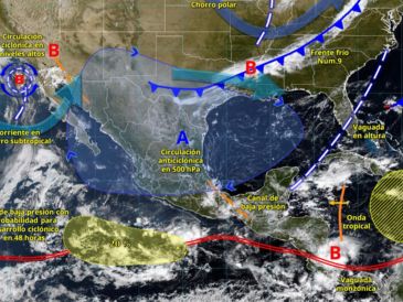 Las condiciones serán provocadas por varios sistemas atmosféricos activos, entre ellos, canales de baja presión, una vaguada en altura, humedad proveniente de océanos y nubosidad asociada a una vaguada monzónica en el Pacífico sur. ESPECIAL/