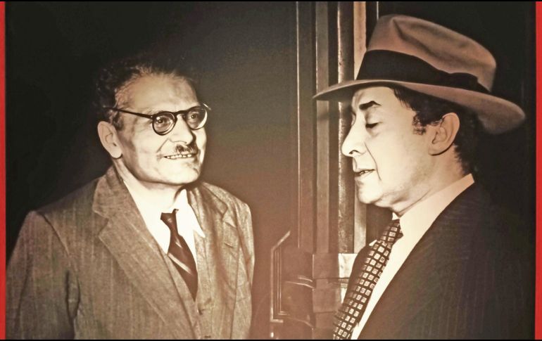 La foto muestra a los muralistas mexicanos José Clemente Orozco (izquierda) y David Alfaro Siqueiros (derecha). CORTESÍA