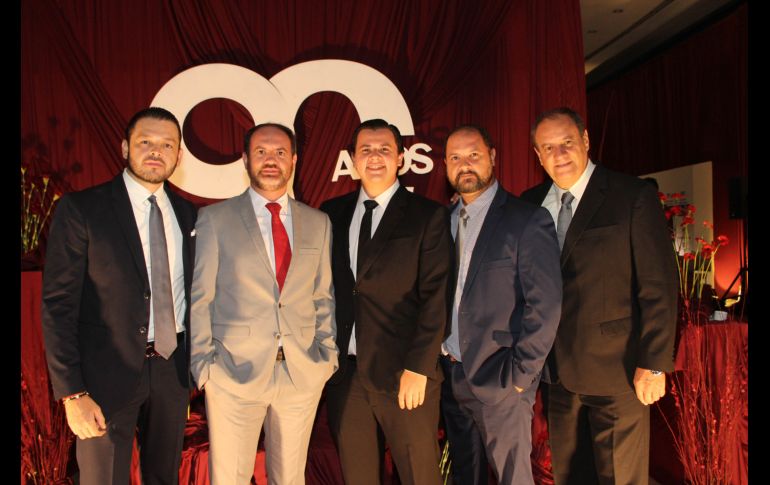 Fernando García, Luis Carlos Holguín, Andrés Holguín, Ramón Holguín Jr. y Ramón Holguín. GENTE BIEN JALISCO / E. Escamilla