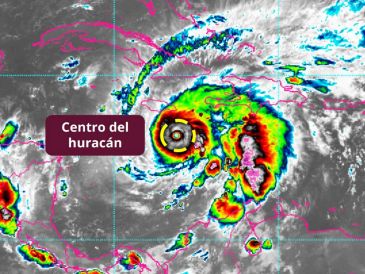 La mañana de este domingo, "Melissa" se encuentra a unos 190 kilómetros al sureste de Kingston. ESPECIAL / SMN