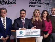 Omar García Harfuch en rueda de prensa tras su comparecencia ante la Junta de Coordinación Política. SUN