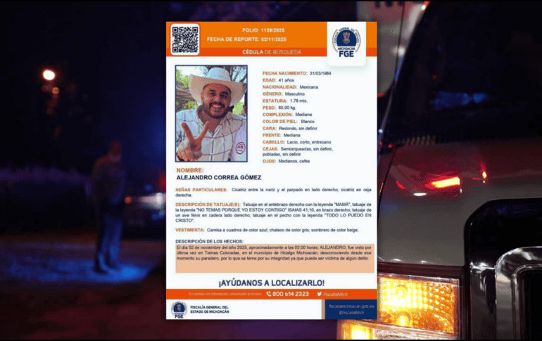 Las autoridades de procuración de justicia y policiales continúan la búsqueda de Alejandro Correa. ESPECIAL / CANVA