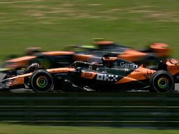 Lando Norris, en primero, y Oscar Piastri, en segundo, dominaron las acciones en Interlagos. AFP / N. Almeida