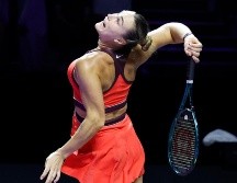 La bielorrusa celebrando luego de ganar el encuentro ante Anisimova. EFE