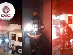 Gracias a la pronta respuesta del personal operativo de Protección Civil y Bomberos Zapopan, el fuego no se propagó a las viviendas aledañas. ESPECIAL / FACEBOOK Protección Civil y Bomberos Zapopan