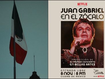 Netflix y el Gobierno de la Ciudad de México traen a Juan Gabriel al Zócalo a través de la proyección de uno de sus icónicos conciertos. ESPECIAL / Gobierno de la Ciudad de México