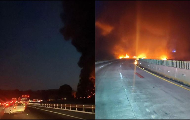Debido al siniestro, ocurrido en el municipio de Ixtapaluca, la circulación permanece cerrada en ambos sentidos. ESPECIAL.