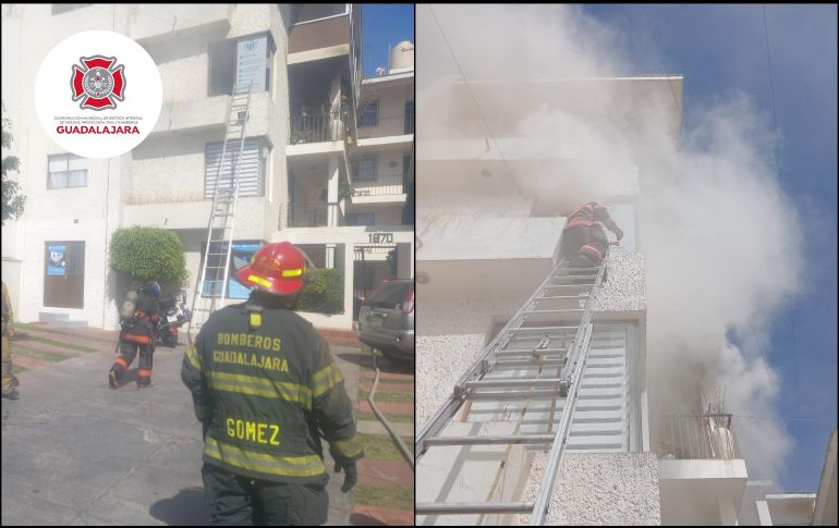 El incidente provocó la evacuación de15 personas y dos perros; no se presentarion lesionados. ESPECIAL / FACEBOOK Protección Civil y Bomberos GDL