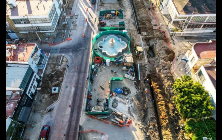 Respecto a las obras que se desarrollan en la Avenida México, entre Américas y Chapultepec, en la Plaza de la República, Zamora Bueno informó que se avanza en las instalaciones sanitarias y en la colocación del adoquín en su parte contraria. EL INFORMADOR / ARCHIVO