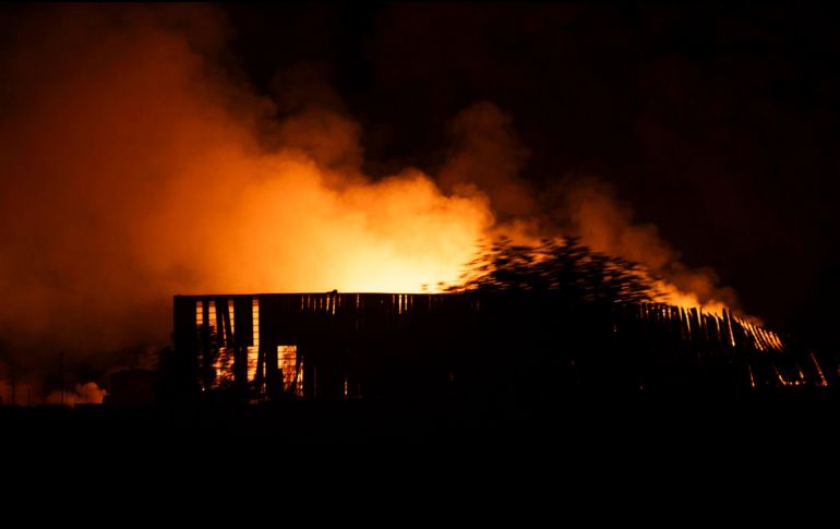 El fuego ha alcanzado hasta 20 metros de altura; se prevé que las labores de combate continúen por uno o dos días. EFE / Nehuen Rovediello