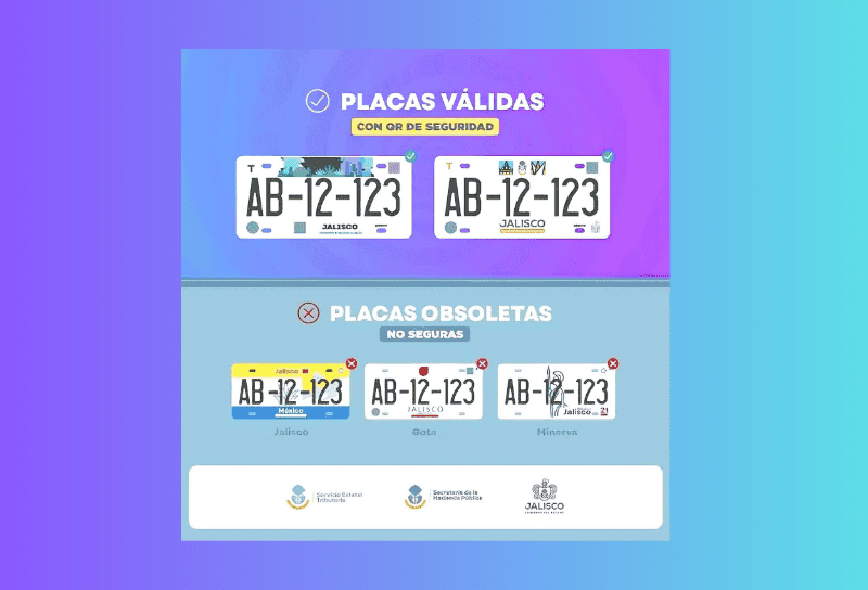 Las placas “Collage” y “Cabañas” son las únicas que podrán circular en Jalisco. ESPECIAL 