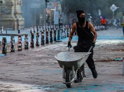 Confirman robo de materiales de obra en Plaza Liberación tras disturbios