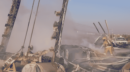 El accidente vehicular se registró en horas de la mañana en la carretera Federal 45 Silao-Irapuato, a la altura de la comunidad El Espejo. ESPECIAL / Facebook / H.Cuerpo de Bomberos de Silao de la Victoria