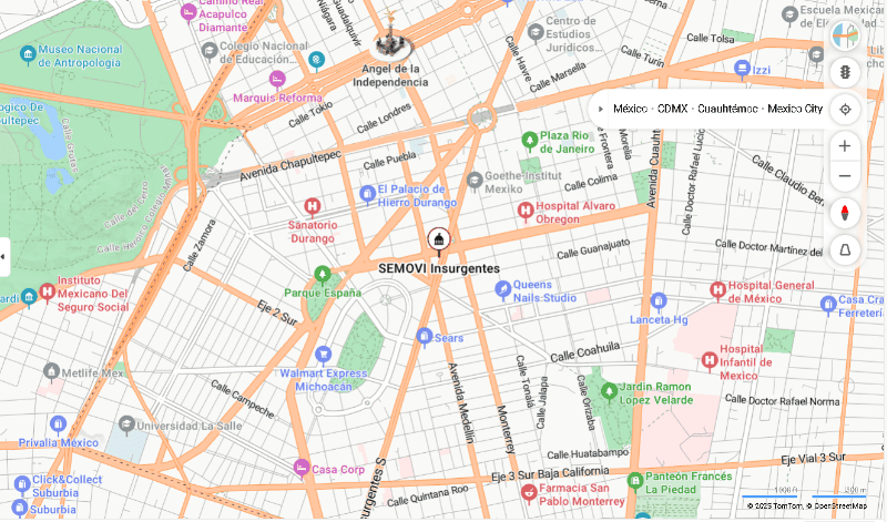 Módulo Central Insurgentes: Av. Insurgentes Sur 263, planta baja, Col. Roma Norte, C.P. 06700. ESPECIAL  