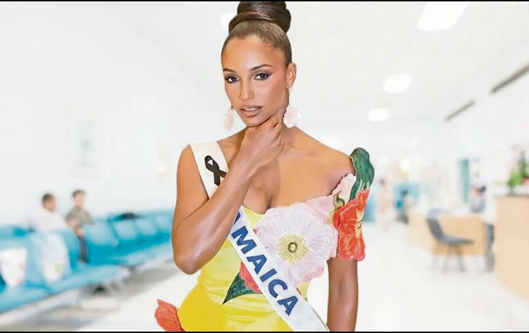 Gabrielle Henry. La modelo que representó a Jamaica sufrió un fuerte accidente horas antes de la final. ESPECIAL