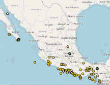 Sismos En Vivo este 23 de noviembre en México. ESPECIAL / SSN