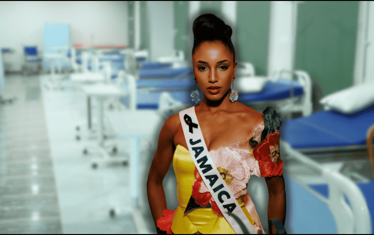 Hace unos días, la delegada de Jamaica cayó desde un metro de altura en un orificio en el escenario, al término de su desfile en traje de gala. ESPECIAL/Instagram @officialgabriellehenry