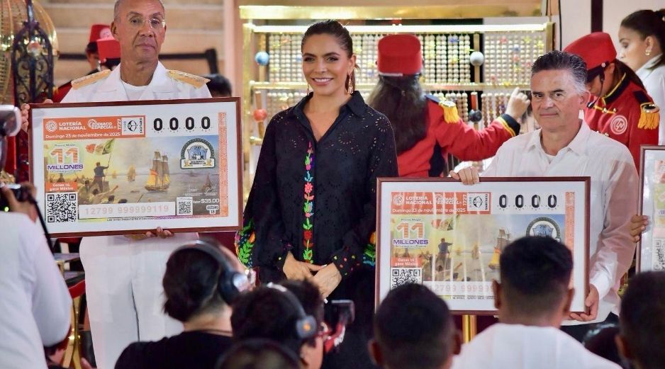 El sorteo fue dedicado a la Armada de México, a sus 200 años de servicio y a la consolidación de la independencia en el mar. ESPECIAL/Gobierno de México