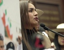 Grecia Quiroz asumió el cargo que ocupaba su esposo Carlos Manzo antes de que fuera asesinado el pasado 1 de noviembre en el centro de Uruapan. EFE/I. Villanueva