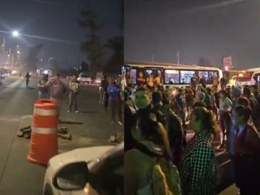 Debido a esto se confrontaron manifestantes y personal del Peribús. ESPECIAL