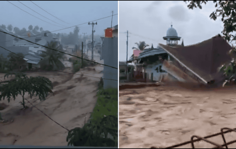 Videos de impactantes inundaciones en Indonesia. ESPECIAL / X / @WeatherMonitors