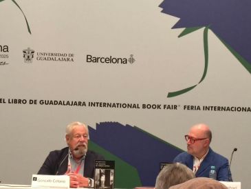 Con una voz disminuida pero con el corazón muy grande, fue como el escritor Gonzalo Celorio, ganador del Premio Cervantes 2025, inició la presentación de su libro "Ese montón de espejos rotos". EL INFORMADOR / N. Andrade