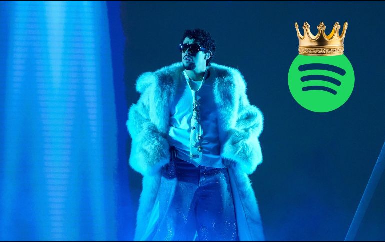 Con 19 mil 800 millones de reproducciones, Bad Bunny vuelve a ser el artista más escuchado en Spotify. AP / ARCHIVO