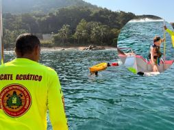 Gracias a la pronta y oportuna intervención de los Guardavidas de Puerto Vallarta, se logró prevenir una situación de mayor riesgo. ESPECIAL / FACEBOOK Protección Civil y Bomberos de Puerto Vallarta