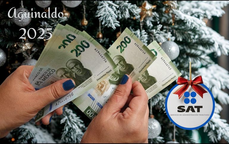 El SAT establece que el aguinaldo no paga impuestos cuando este ingreso no supera el equivalente a 30 Unidades de Medida y Actualización (UMA). ESPECIAL / CANVA